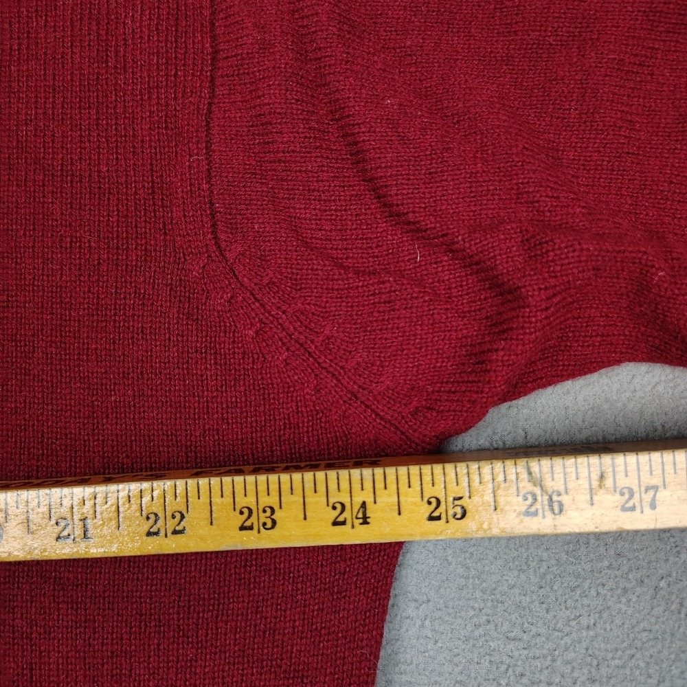 New Geoffrey Beene 100% Cashmere Sweater Men XL Red Wine Knit V Neck MSRP $150 - Picture 6 of 10